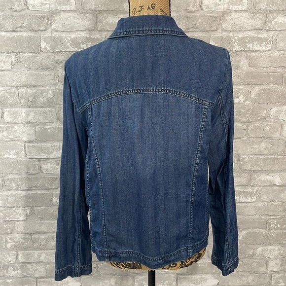Chico’s Herringbone Denim Moto Jacket - Picture 5 of 10